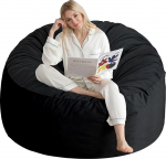 Bean Bag tool, Memory Foam Bean Bag toolid t&auml;iskasvanutele koos t&auml;idisega, &uuml;mmargune Bean Bag diivan t&auml;iteainega, Bean Bags koos pehme Hollandi sametkangaga, 3ft Black