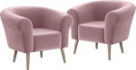 MEBLINI diivanitoolid elutuppa 2-osaline komplekt - Mini Lounge kahele inimesele - istmekomplekt - polstri komplekt - Emilia - 1+1 - roosa sametist