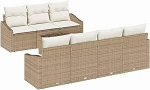 8-teiliges Garten-Sofa-Set mit Kissen in Beige Poly-Rattan Gartenlounge Model3346631