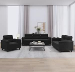 3-osaline diivanikomplekt koos padja musta mikrokiudkangaga, suur diivan elamumaailma polsterdus komplekt diivan sobib &uuml;hiselamu magamistoas elutuppa korterisse