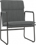 vidaXL Lounge Chair, lamamistool metallist raamiga, TV tool elutuppa, polsterdatud tool, lugemistool, polsterdatud tool, tumehall kangas