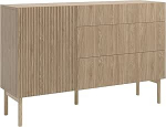 Selsey sahtli kapp hoiukapp 1 uks 3 sahtlit kapi sahtli kapp Push to Open 140 cm Nolie &otilde;litatud tamm | Aufbewahrungsschrank, Schubladenschrank, 1 T&uuml;r, 3 Schubladen, Push to Open