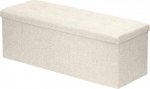 Harbour Housewares Kokkupandav Ottomani hoiuruumiga - 111 x 37 x 39 cm - kreemikas linane - 1 x suur puidust voodi otsa magamistoas elutoas m&auml;nguasjakast kingakastis tekipink kaanega
