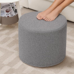 KKdema &uuml;mmargune pouf Ottomani ja jalgade tugi, pehme buklee jalahoop elutuppa, mugav vahuga t&auml;idetud poufid, ideaalne jalgade puhkamiseks diivanile, laua jaoks, hall (45 x 45 x 40 cm)