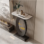 Generisch Moderner Beistelltisch, Konsolentisch, Eingangstisch mit Stauraum hinter der Couch, schmaler Beistelltisch f&uuml;r Wohnzimmer, Flur, Foyer (Wei&szlig;+Schwarz, 60 cm/23,6 Zoll)