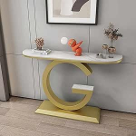Generisch Moderner, schmaler Konsolentisch mit Metallgestell - Beistelltisch f&uuml;r Wohnzimmer, Flur, Eingangsbereich - Stilvoller Akzenttisch - 100 cm (39,4 Zoll) Goldfarben