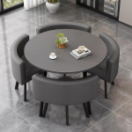 AMZSEW S&ouml;&ouml;gitoa grupilaud koos 4 s&ouml;&ouml;gitooliga S&ouml;&ouml;gilaud Modernne k&ouml;&ouml;gilaud S&ouml;&ouml;gikomplekt &Uuml;mmargune s&ouml;&ouml;gitoa toolid MDF paneelid Sobib s&ouml;&ouml;gigruppide k&ouml;&ouml;gi elutuppa Hall