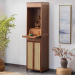 Altarilaud isiklike p&uuml;hakute jaoks koos sahtliga, meditatsioonikapp, Puja stend kodukujunduseks, palvealune elutuppa ja templitesse (pruun, 50cm)