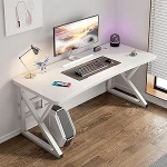 Kaasaegne arvutilaua m&auml;ngude &otilde;pperuum Lihtne puidust metallist laud 47,5-tolline valge kodukontori m&ouml;&ouml;bel magamistoas elutuppa