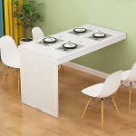 An der Wand montierter, klappbarer Esstisch f&uuml;r kleine R&auml;ume, umwandelbarer MDF-Wandtisch f&uuml;r B&uuml;ro, Schlafzimmer, K&uuml;che, Schwarz + Wei&szlig;, 90 x 40 cm