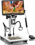 TOMLOV DM9 7 Inch LCD Digital Microscope 1200X, 1080P USB Soldering Microscope, Handheld Microscope with Adjustable Metal Stand, 12MP Super Precise Focus, LED Full Light, PC/Windows/Mac Compatible,