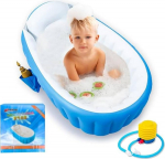 Inflatable Baby Bath Kids Swimming Pool Boys Air Baths Summer Swimming Pool Non-slip Pool Foldable for Travel Thick Baby Swimming Pool Bath Seat Chair (for 0-3 Years)