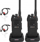 Retevis NR630 Radio Long Range, Walkie Talkie Adults, Group Calls, Noise Cancellation, IP67 Waterproof, 2800 mAh, Robust Radios with Headset for Restaurant, Safety (Pack of 2)
