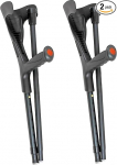 Pepe Mobility - Crutches Foldable (x2), Forearm Crutches, Black, Height Adjustable, Walking Aid Orthopaedic