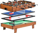 GOPLUS 4 in 1 m&auml;ngulaud, lauajalgpall & lauatennis & lauahoki & piljardilaud, multifunktsionaalne laud koos komplektsete tarvikutega, m&auml;ngutuppa, baaridesse ja pidudele, lastele t&auml;iskasvanutele.