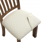 Fuloon Chair Seat Covers Stretch Jacquard Removable Washable Anti Dust Dining Chair Seat Cushion Beige