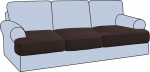 H.VERSAILTEX Stretch Pack of 3 T Cushion Sofa Slipcovers Single Sofa Cushion Covers for 3 Cushions Couch Sofa Seat Cushion Covers with Elastic Bands with Thick Jacquard Fabric Chocolate Brown