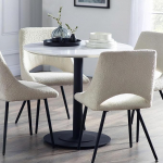 Julian Bowen Dining Table White Marble and Black One Size