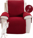 Diivani k&auml;etugede katted, tugitooli kaitsekate, TV tooli kaitsekate, libisemiskindel, l&otilde;&otilde;gastav toolikate koju koos laste ja lemmikloomadega koeraga (punane, M (22 x 82 tolli) 56 x 207 cm)