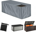 UCARE Outdoor Deck Box Cover koos t&otilde;mblukuga, veekindel aia hoiukast, 420D Oxfordi kate terrassim&ouml;&ouml;blile, UV-kaitse, ristk&uuml;likukujuline, hall, 130 x 60 x 71 cm