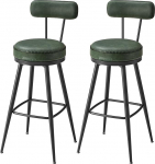 VASAGLE EKHO kollektsioon - 360&deg; p&ouml;&ouml;rlev baaritooli, 4 tk, baarilaua seljatoega toolid, kunstnahast &otilde;mblustega, moodsa sajandi keskpaiga stiilis, 76 cm k&otilde;rge, k&ouml;&ouml;k, kodubaar, metsav&auml;rvi roheline