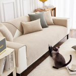 DUJUIKE diivanikate 1/2/3/4 istekohaga, &scaron;enillis diivanikate, nurgadiivanikate, L-kujuline diivanikate, kassisohvakaitsed, kortsu- ja kriimustuskindel, pestav, libisemiskindel U-kujulisele diivanile (valge, 90 x 90 cm).