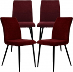 Kaasaegsed s&ouml;&ouml;gitoolid kangakattega - mugavad s&ouml;&ouml;gitoolid tepitud esiosaga - pehmendusega k&ouml;&ouml;gitoolid kumerate seljatugedega, mis tagavad suurema istmemugavuse (Bordeaux, komplekt 4)