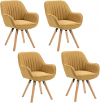 MEUBLE Hubane p&ouml;&ouml;rlev s&ouml;&ouml;gitoa toolid, 4 tooli, k&ouml;&ouml;gitoolid, polsterdatud toolid, p&ouml;&ouml;rlevad toolid k&auml;etoega, tugitool, meigitool, valmistatud kangast, t&auml;ispuidust jalad s&ouml;&ouml;gituppa, elutuppa, elutuppa