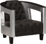 vidaXL tugitool, TV-tool, puhketool, puhketool, klubitool, kokteilitool, nahktool, k&auml;etoed, diivan, diivan, elutuba, must, ehtne nahk, alumiinium