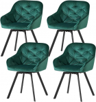 CLIPOP Sametist s&ouml;&ouml;gitooli, p&ouml;&ouml;ratav, 4 tooli, pehmendusega tugitoolid, k&ouml;&ouml;gitoolid k&auml;etoega, vaba aja veetmise polsterdatud tool, mugav iste, p&ouml;&ouml;rlev tool s&ouml;&ouml;gituppa, elutuppa, kontorisse,