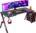 Todeco 160 x 60 cm m&auml;ngulaud LED-iga, m&auml;ngulaud, PC m&auml;ngulaud s&uuml;sinikkiust pinnaga, k&otilde;rvaklappide konksuga, joogihoidjaga, ergonoomiline PC m&auml;ngulaud