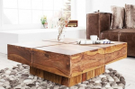 riess-ambiente.de Design T&auml;ispuidust kohvilaud Bolt 70 cm Sheesham Stone Finish K&auml;sitsi valmistatud