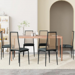 Rotangist s&ouml;&ouml;gitoa toolid, komplekt 2, k&ouml;&ouml;gitoolid istmepatjade ja reguleeritavate jalgadega, s&ouml;&ouml;gilaud metallraamiga, polsterdatud tool/rotangist tool s&ouml;&ouml;gituppa, k&ouml;&ouml;ki (puiduv&auml;rv + must,