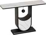 Generisch Moderner, schmaler Konsolentisch - Eingangstisch mit schwarzem Metallgestell, ideal f&uuml;r Wohnzimmer und Flur, Sofatisch mit 3 Tischplattenoptionen (wei&szlig;) - 100 x 30 x 80 cm