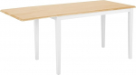 Beliani Modern Extending Table White Wood Drop Leaf Rustic Kitchen Dining Room Louisiana