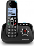 Amplicomms BigTel 1580 juhtmeta DECT-telefon, suured nupud, automaatvastajaga, heliv&otilde;imendus, eriti valjud helinad, kuulmisaparaadiga &uuml;hilduv, k&otilde;ne kaitsmine