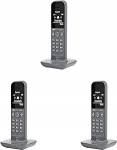 Gigaset CL390HX - Disain DECT-kuular koos laadimisalusega - Fritzboxiga &uuml;hilduv - juhtmeta telefon ruuterile ja DECT-baasile - 2 akustilist profiili, hall [Saksa versioon] [ilma baasita] (3 tk)