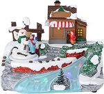 Dekoratiivne talvine stseen koos liikumise ja LED tuledega - 2 kujundust (assortii)