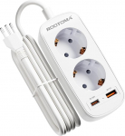 &Scaron;veits Saksamaa adapter koos PD20W USB kiirlaadijaga, adapter &Scaron;veits, 2-suunaline pistikupesa adapter &Scaron;veitsi, Jordaania, Madagaskari, Maldiivid, Liechtenstein, Rwanda, 1,5 m kaabel, t&uuml;&uuml;p J