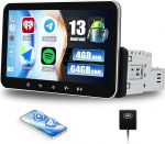 [4G + 64G] SIXWIN Android 13 1 DIN autoraadio traadita Carplay / Android Car / Mirror Link, 7-tolline IPS puuteekraaniga raadio koos WiFi GPS Bluetooth 5.0 FM / RDS 32EQ roolijuhtimispuldiga