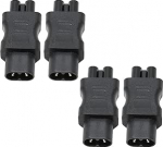 4tk IEC320 C8 to IEC320 C5 toitejuhtme adapter C8 to C5 konverter Universal 10A 250V konverter s&uuml;learvuti toiteallikale UPS serverile