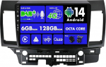SXAUTO Android 14 - Sisseehitatud 4G / DAB - 6G + 128G - Autoraadio Mitsubishi Lancer (2010-2016) - Traadita CarPlay Android Auto - Kaamera + mikrofon - Kahepoolne juhtimiss&uuml;steem Dual Band WiFi - QLED 10.1 tolliga