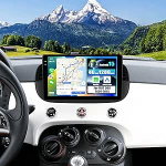 SIXWIN 4+128G Android 15 autoraadio koos CarPlay/Android Car/Mirror Linkiga Fiat 500 2007-2015.9-tollise HD puuteekraaniga toetab WiFi GPS Bluetooth FM/RDS + tagurduskaamera (must)