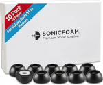 SONICFOAM Memory Foam k&otilde;rvaklappide otsikud - Premium m&uuml;raisolatsiooni vahetus vahtk&otilde;rvaklappide otsikud 10 pakki Galaxy Buds 3 Pro jaoks (keskmine, must)