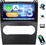 [2+64G] SIXWIN Android 13 autoraadio Mercedes-Benz B-klassile/A-klassile 2008-2011 koos Carplay/Android autoga, 9-tolline mahtuvuslik puuteekraan WiFi GPS Bluetooth FM/RDS EQ + tagurduskaamera
