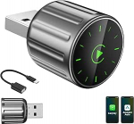 2-in-1 traadita CarPlay ja Android autoadapter, &uuml;likiire traadiga CarPlay traadita, Plug and Play, auto&uuml;hendus (hall)