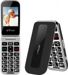 artfone F20 2G Dual SIM Unlocked Basic mobiiltelefon eakatele丨 SOS nupp丨 Kiirvalik丨Suur nupp vanemate Flip Phone丨USB-C丨Ladimisdokk丨FM raadio丨Torch丨 Kiirvalik丨1300mAh aku - Must