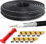 HB-DIGITAL HQ-135 PRO 135 dB koaksiaal SAT kaabel 4-Way Shielded sh. kaabli eemaldaja ja 4 kullatud F-&uuml;hendusega antennikaabel DVB-S / S2 / S2X DVB-C ja DVB-T / T2 BK s&uuml;steemidele UHD 4K Full HD 3D