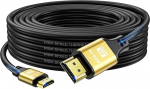 jojobnj 4K HDMI Kabel 15M, 4K@60Hz, 18Gbps Highspeed HDMI 2.0 Kabel, Ultra HD,Ethernet Audio Return,Video 4K,1080p,3D,Arc, HDR Kompatibel mit Xbox,PS5/PS4,HDTV,Laptop ect(Gold)