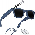 AI Smart prillid koos kaameraga HD 1018P Sportkaamera Mikrofon Muusika taasesitus T&otilde;lge V&auml;ike kaamera Bluetooth p&auml;ikeseprillid Video prillid Jalgratta tegevuskaamera H&auml;&auml;l assistent